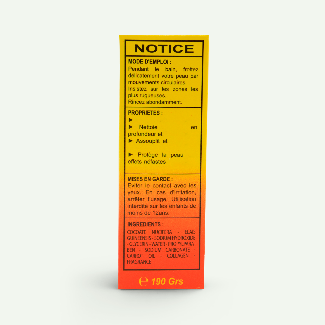 Carotene soap, side-label