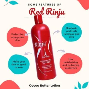 RINJU  RED COCOA BUTTER LOTION ( HONEY COCONUT MILK POMEGRANATE EXTRAC VITAMINA C. E )